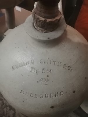 Lot 585 - A stoneware flagon inscribed 'John Lovidond &...