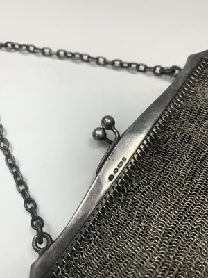 Lot 44 - A silver mesh purse 5.5oz and two...
