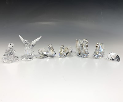 Lot 238 - Three pairs of Swarovski Crystal bird...