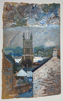 Lot 253 - Fred YATES (1922-2008) Fowey Church Oil on...