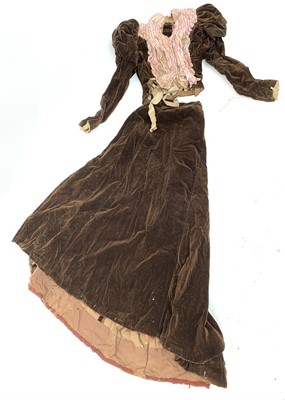 Lot 2841 - Victorian outfits, one brown velvet,...