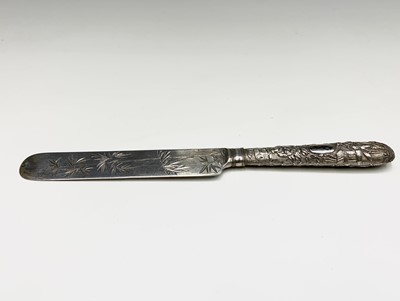 Lot 46 - A set of six Chinese silver dessert knives and...