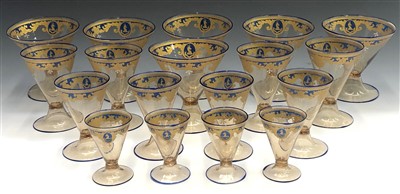 Lot 998 - A suite of Edwardian Venetian drinking glasses...