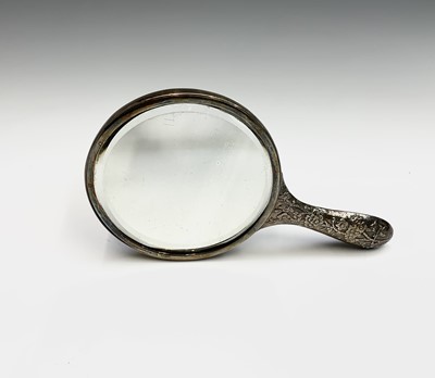 Lot 37 - A Chinese silver hand mirror, 19th century,...
