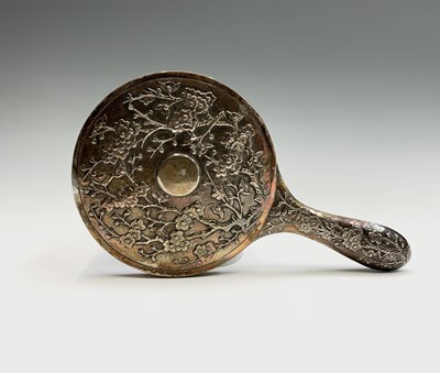 Lot 37 - A Chinese silver hand mirror, 19th century,...