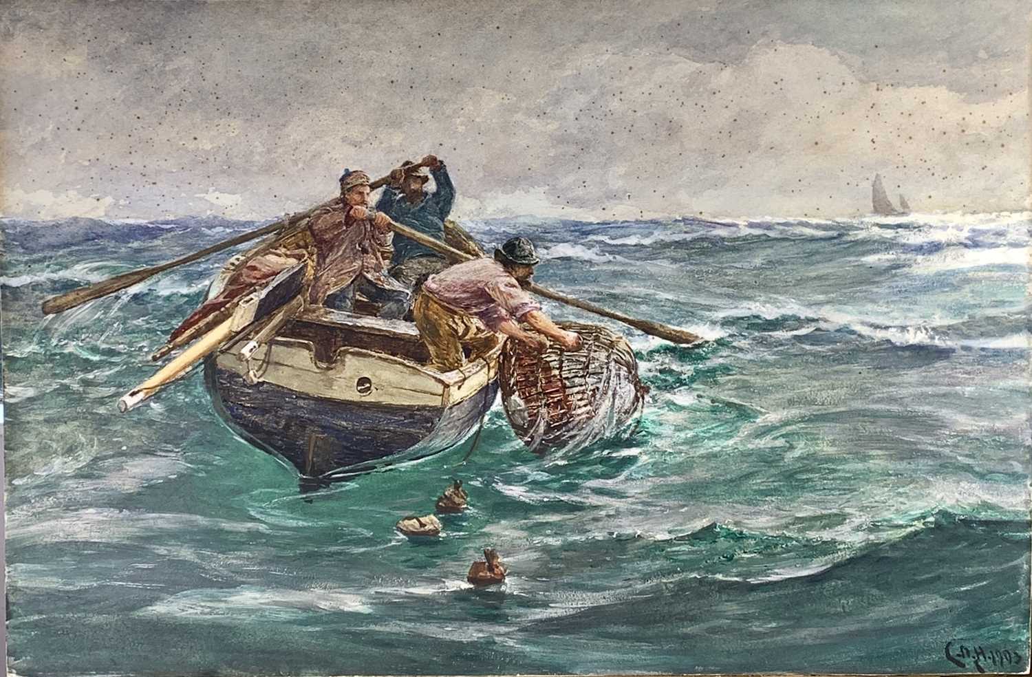 Lot 277 - Charles Napier HEMY (1841-1917) Hauling Crab