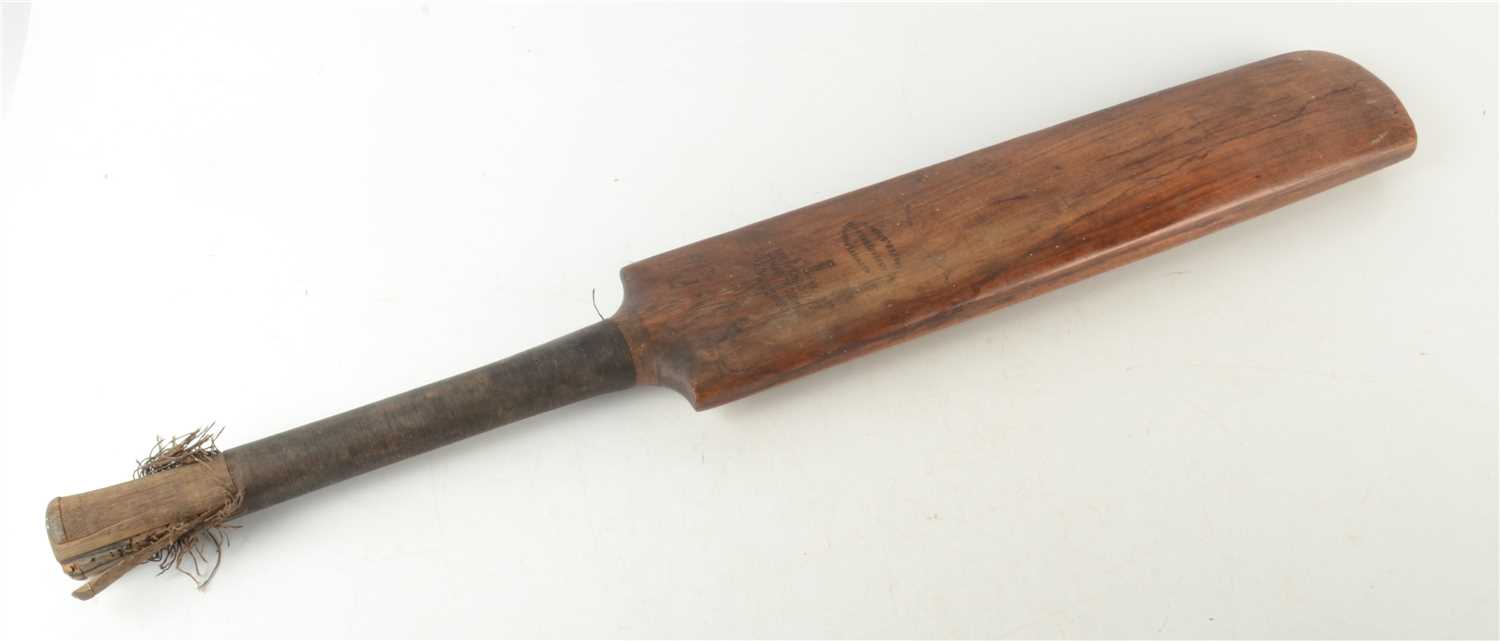 Lot 105 - A Frowd's patent cricket bat, with white metal...
