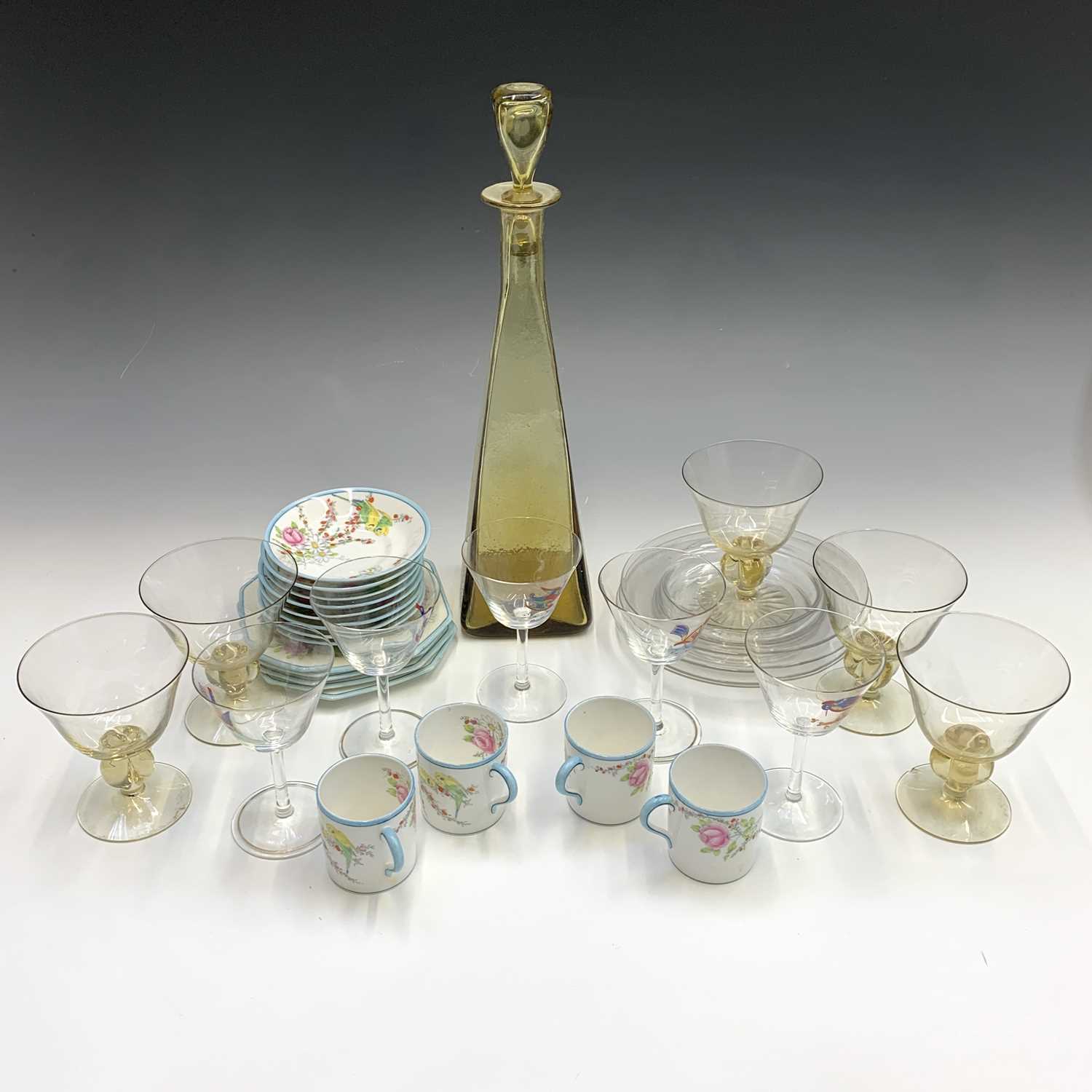 Lot 1097 - A Whitefriars amber glass decanter and stopper,...