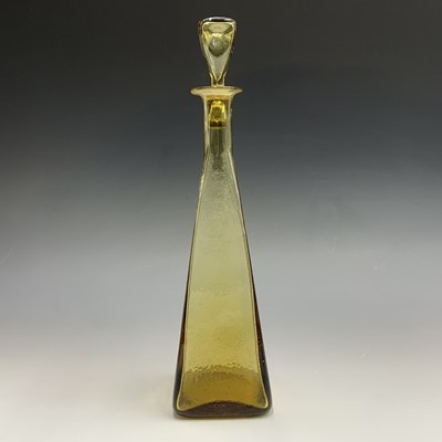 Lot 1097 - A Whitefriars amber glass decanter and stopper,...