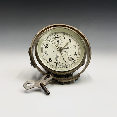 Lot 122 - A Russian two-day marine chronometer, the 10cm...