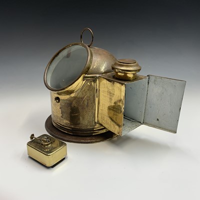 Lot 604 - A Sestrel brass binnacle, with 10cm liquid...