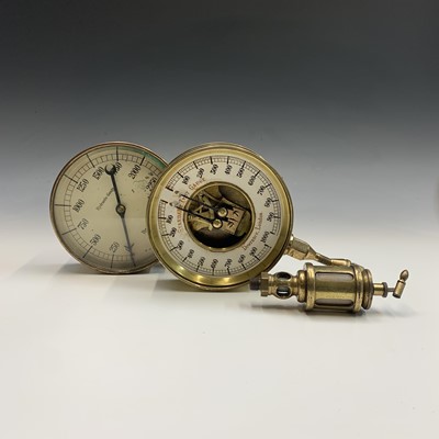 Lot 620 - A brass steam engine pressure valve, height...