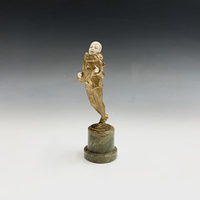 Lot 621 - A French Art Deco period gilt bronze and ivory...