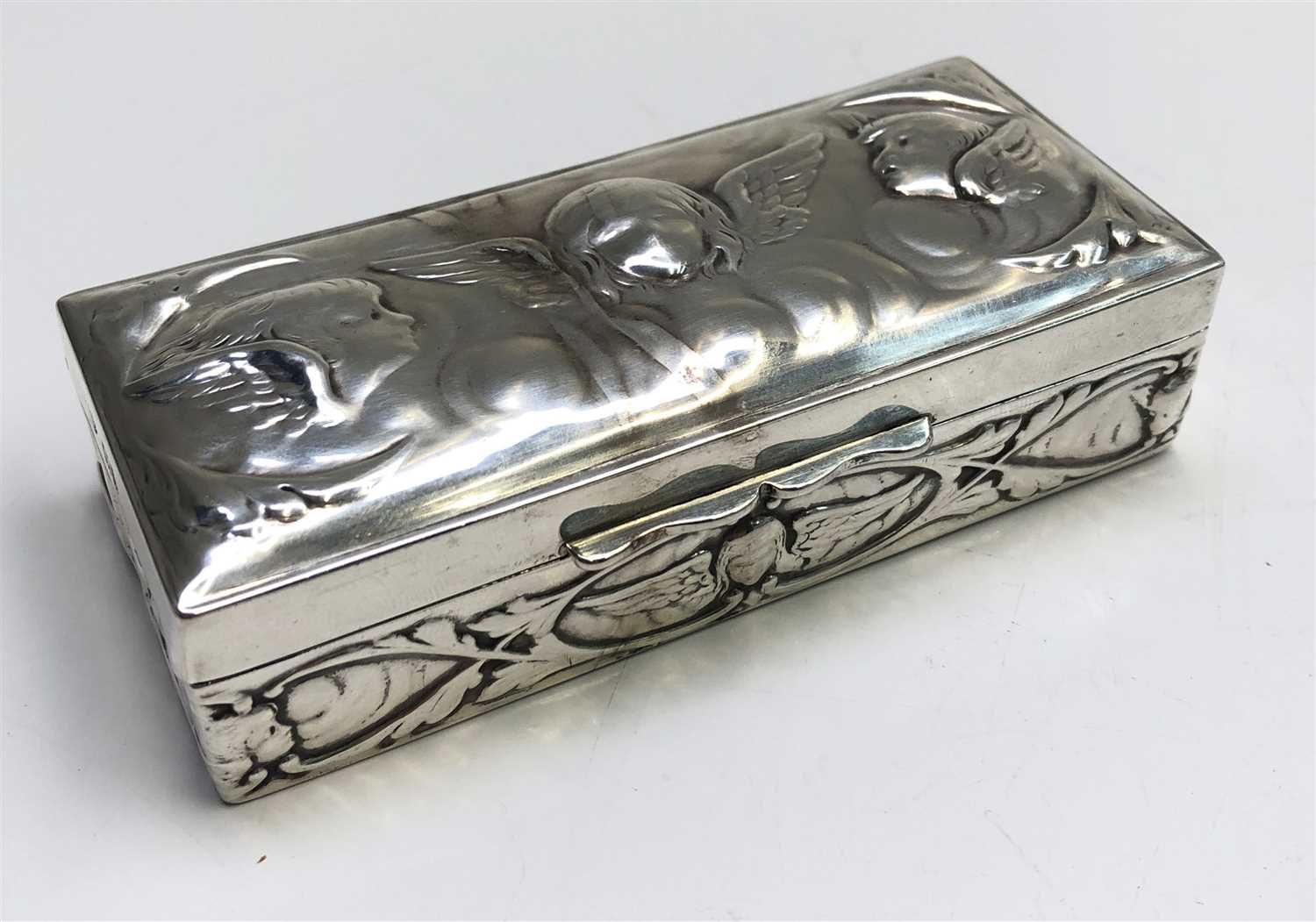 Lot 2074 - A silver Art Nouveau rectangular box by...