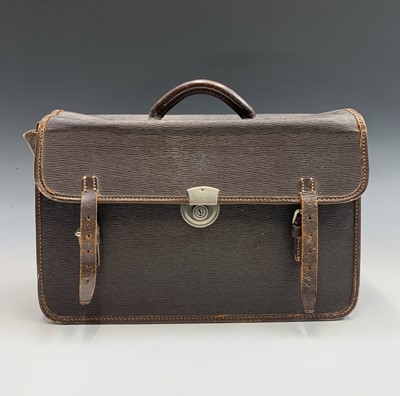 Lot 626 - A brown leather official document or briefcase,...