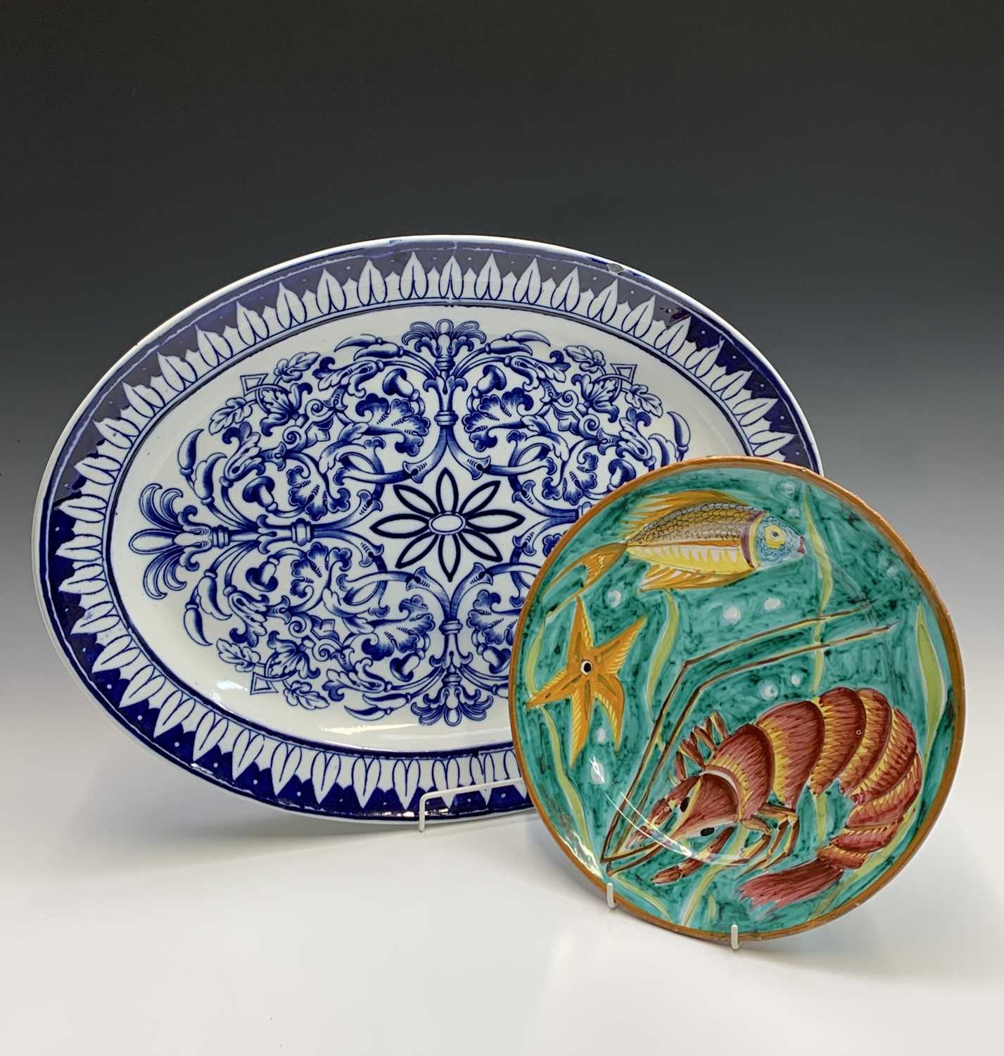 Lot 964 - A Brown Westhead Moore 'Teutonic' pattern blue...