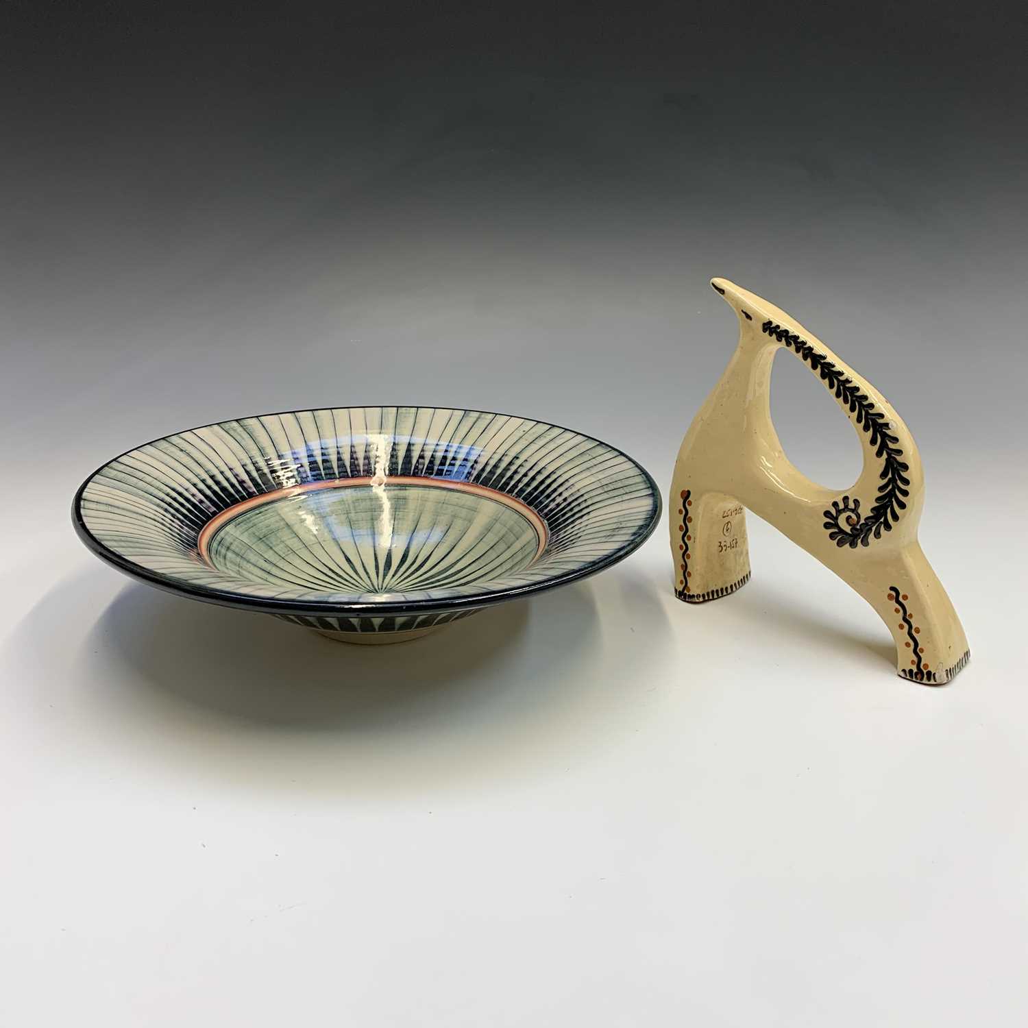 Lot 1104 - A Christine Feiler studio pottery footed bowl,...