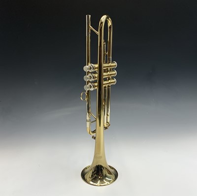 Lot 42 - A German B & S Sonora brass trumpet, number...