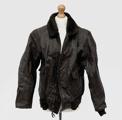 Lot 705 - A USNavy leather flying jacket size 46" with...