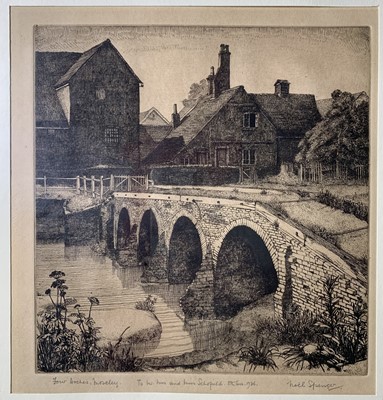 Lot 566 - Noel SPENCER (1900-1986) Etching Four arches...