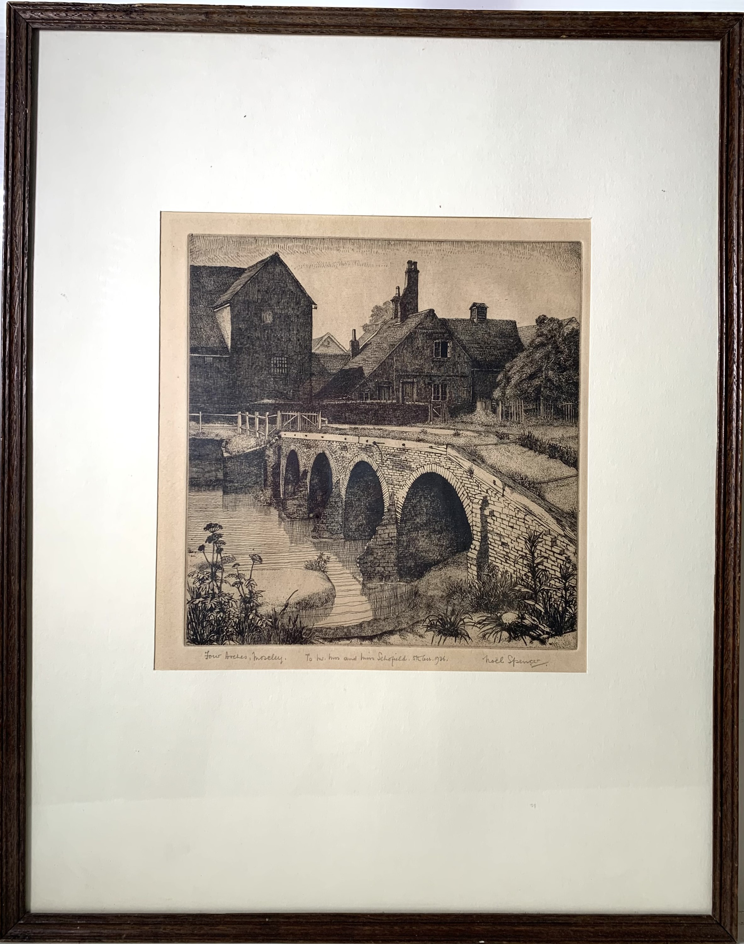 Lot 566 - Noel SPENCER (1900-1986) Etching Four arches