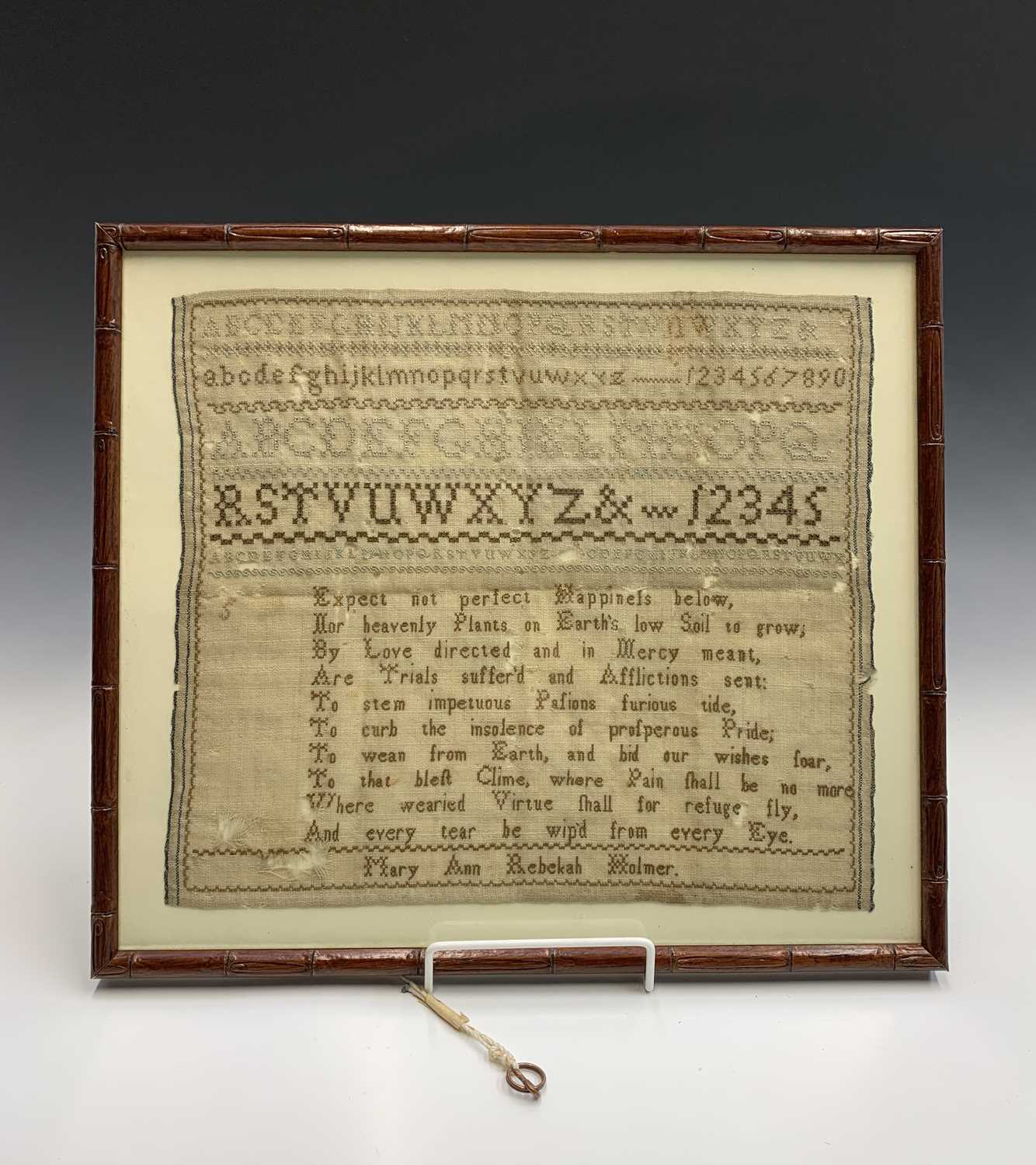 Lot 2839 - A 19th century sampler worked by Mary Ann...