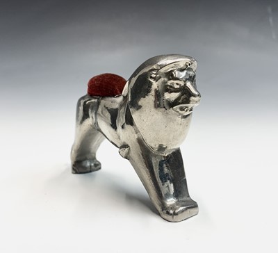 Lot 88 - A silver plated Wembley Lion pin cushion.
