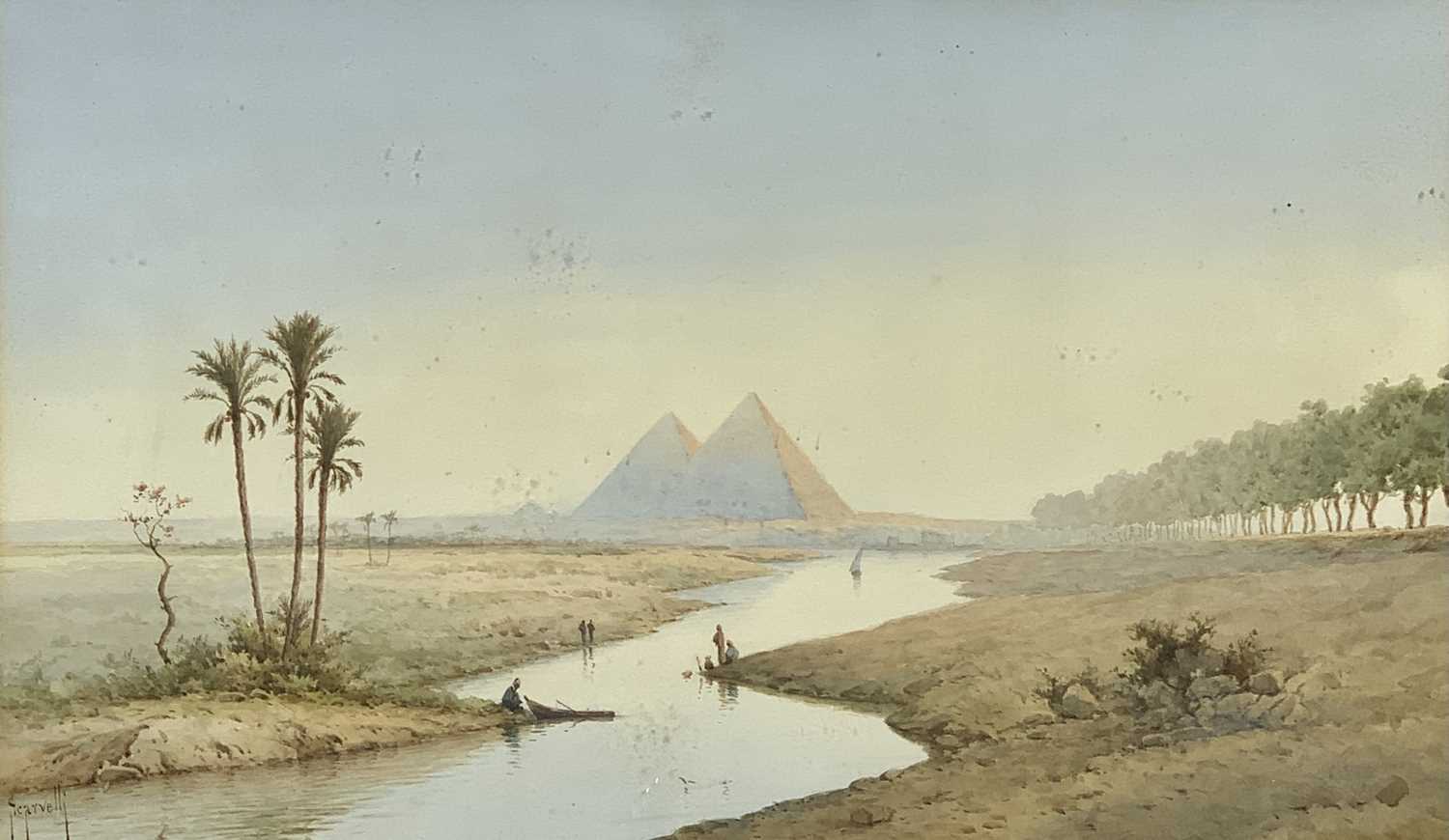 Lot 847 - Spyridon SCARVELLI (1868-1942) Pyramids at...