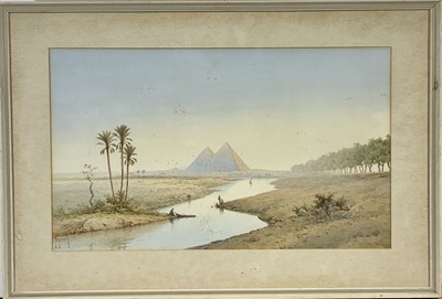 Lot 847 - Spyridon SCARVELLI (1868-1942) Pyramids at...