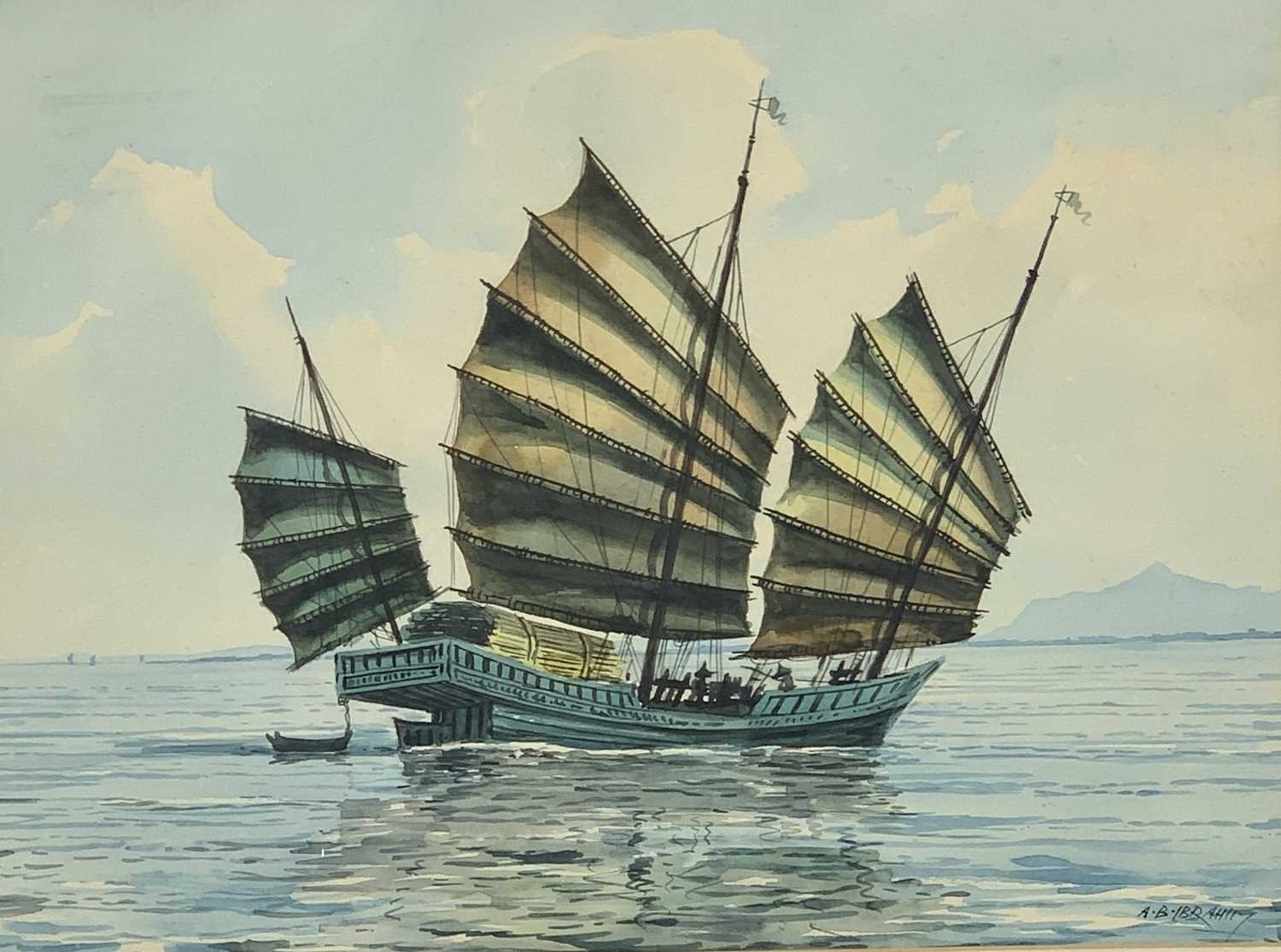 Lot 854 - Abu Bakar IBRAHIM (1925-1977) Junk sailing...