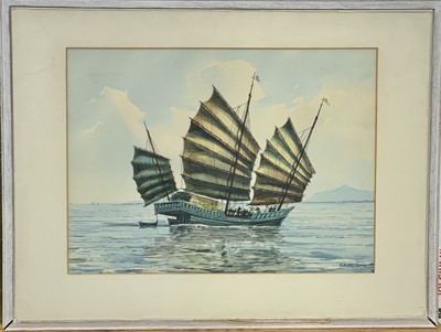 Lot 854 - Abu Bakar IBRAHIM (1925-1977) Junk sailing...