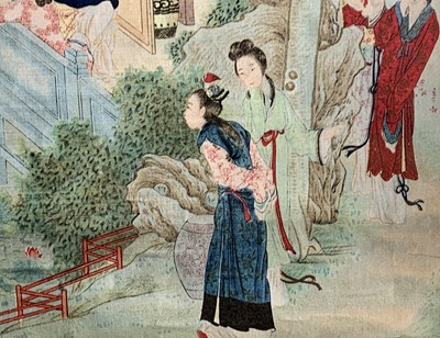 Lot 141 - A Chinese painting on silk, with mutiple...
