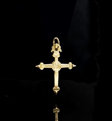 Lot 450 - A high purity French gold cross of Saint...