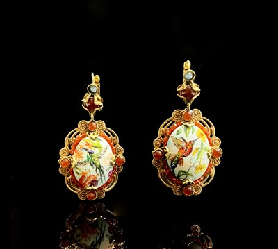 Lot 662 - A pair of Italian miniature handpainted...