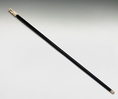 Lot 1052 - An Indian ivory topped walking cane, late 19th...