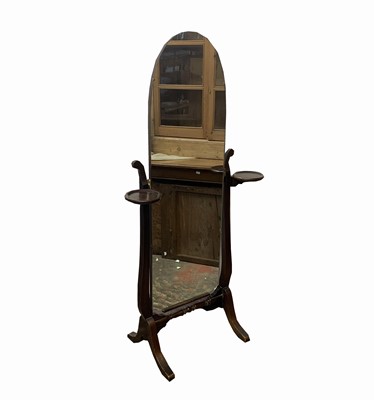 Lot 3031 - A mahogany cheval mirror, 20th century, height...