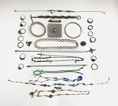 Lot 504 - Silver jewellery, prewar necklaces etc