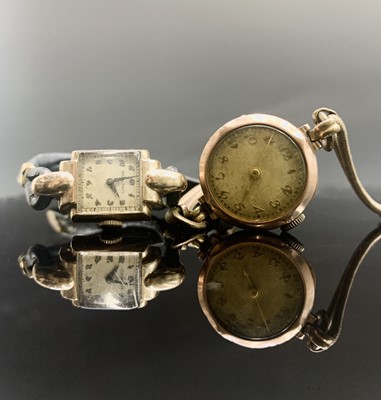 Lot 836 - A ladies Movado 9ct gold cased wristwatch and...