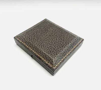 Lot 433 - A tooled leather box for Asprey 10.5 x 12 x 2.5cm