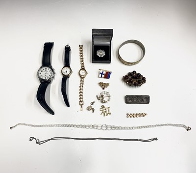 Lot 350 - Watches, a little gold etc.