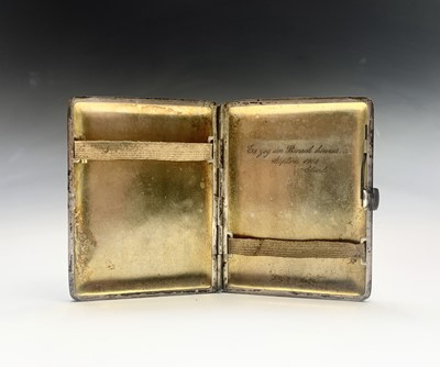 Lot 470 - A German textured cigarette case, the gilt...