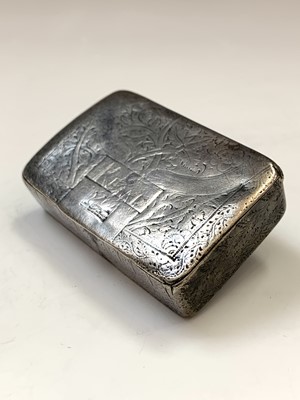 Lot 38 - A George III silver engraved snuff bod width...