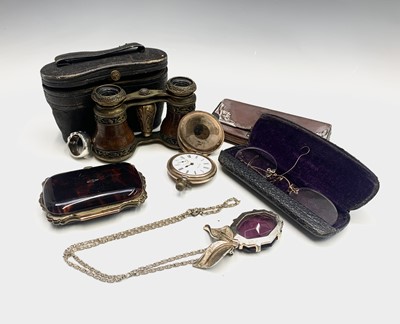 Lot 224 - An Art Nouveau silver-mounted purse, a pique...