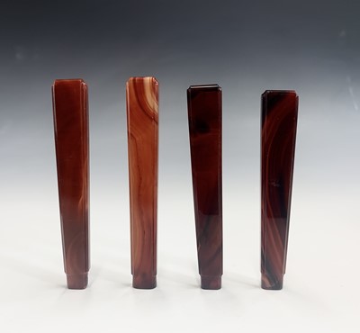 Lot 231 - Four agate knife handles 9cm