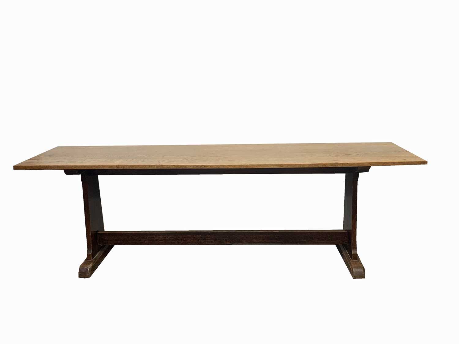 Lot 3030 - An oak narrow refectory table, circa 1900,...