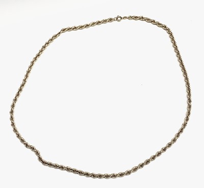 Lot 590 - An 18ct gold rope twist necklace 21.7gm