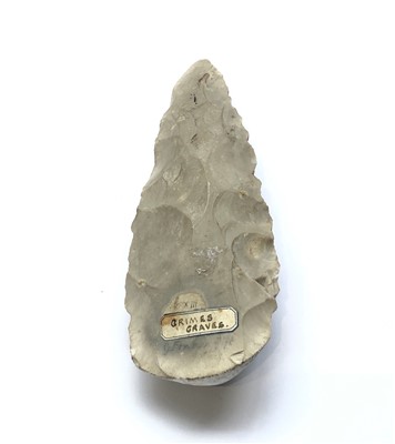 Lot 337 - Neolithic spear, flint (Henry Dewey), 286g,...