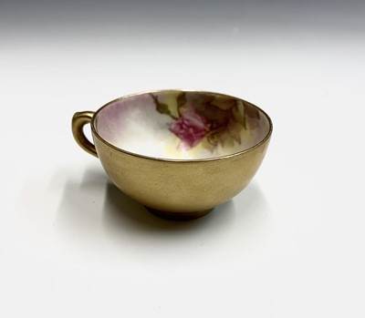 Lot 803 - A Royal Worcester fruit painted miniature cup...