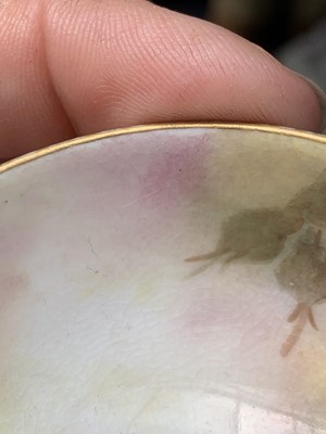 Lot 803 - A Royal Worcester fruit painted miniature cup...