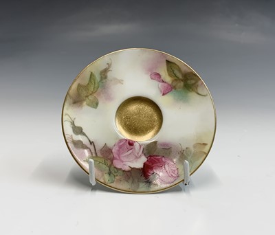 Lot 803 - A Royal Worcester fruit painted miniature cup...